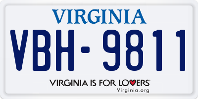 VA license plate VBH9811