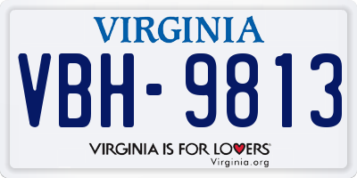 VA license plate VBH9813