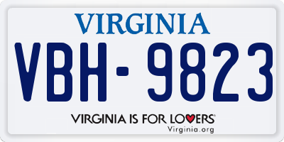 VA license plate VBH9823