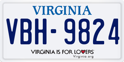 VA license plate VBH9824