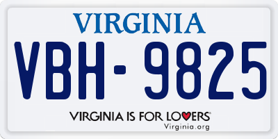 VA license plate VBH9825