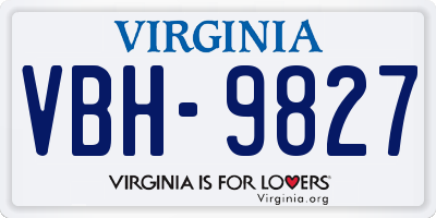 VA license plate VBH9827