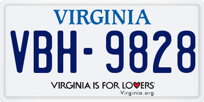 VA license plate VBH9828