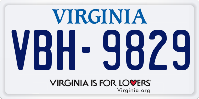 VA license plate VBH9829