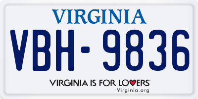 VA license plate VBH9836