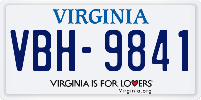 VA license plate VBH9841