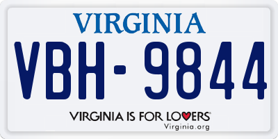 VA license plate VBH9844