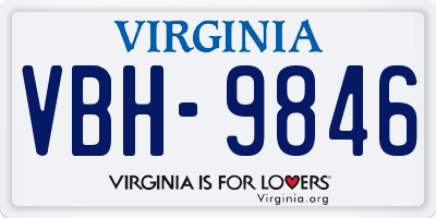 VA license plate VBH9846