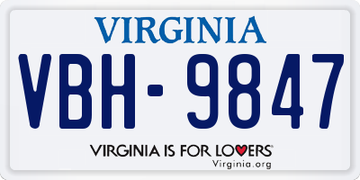 VA license plate VBH9847