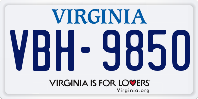 VA license plate VBH9850