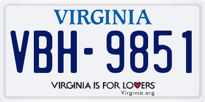 VA license plate VBH9851