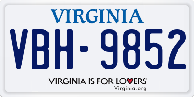 VA license plate VBH9852