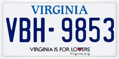 VA license plate VBH9853