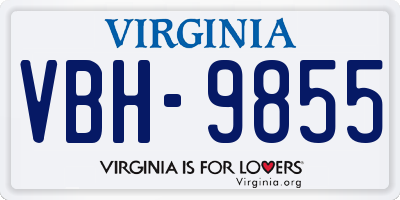 VA license plate VBH9855
