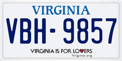 VA license plate VBH9857