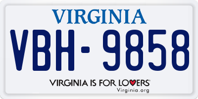 VA license plate VBH9858