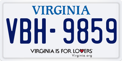 VA license plate VBH9859