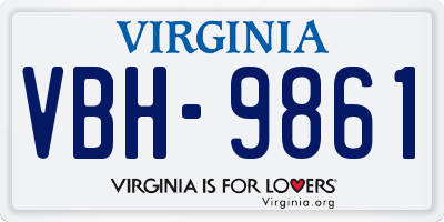 VA license plate VBH9861