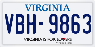 VA license plate VBH9863