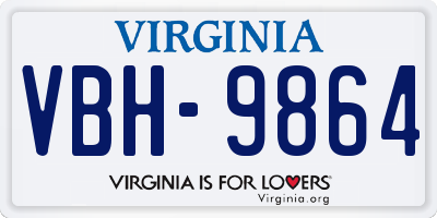 VA license plate VBH9864