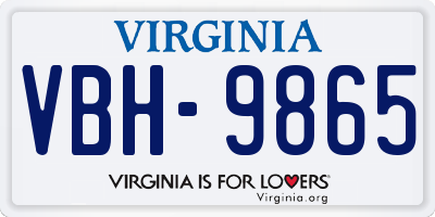 VA license plate VBH9865