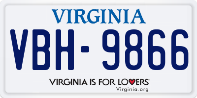 VA license plate VBH9866