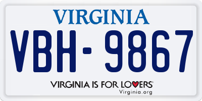 VA license plate VBH9867