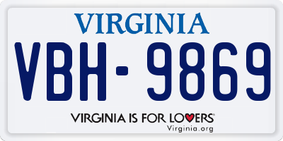 VA license plate VBH9869