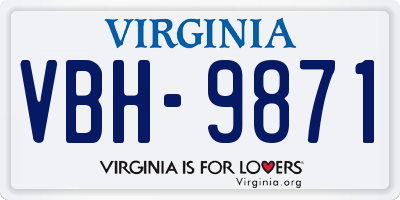 VA license plate VBH9871