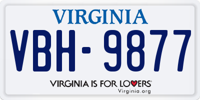 VA license plate VBH9877