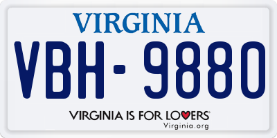 VA license plate VBH9880