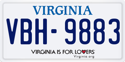 VA license plate VBH9883