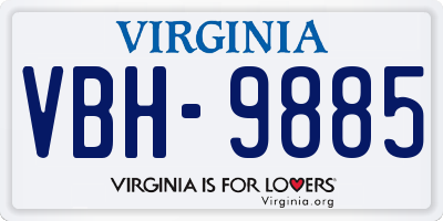 VA license plate VBH9885