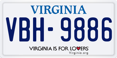 VA license plate VBH9886