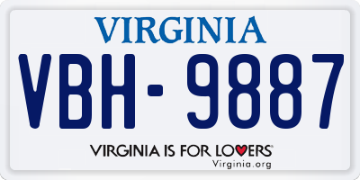 VA license plate VBH9887