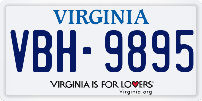 VA license plate VBH9895