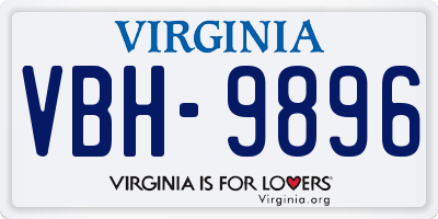 VA license plate VBH9896