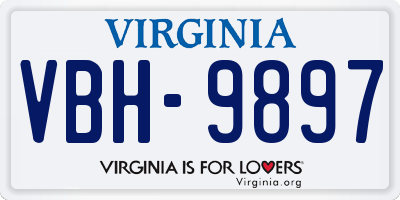 VA license plate VBH9897