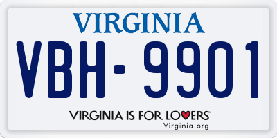 VA license plate VBH9901