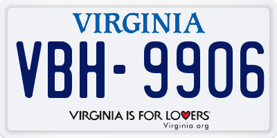 VA license plate VBH9906