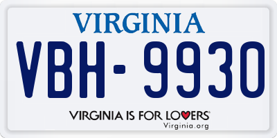 VA license plate VBH9930