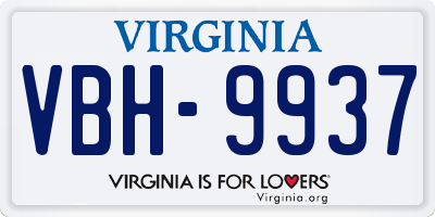 VA license plate VBH9937