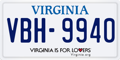 VA license plate VBH9940