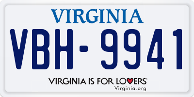 VA license plate VBH9941
