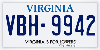 VA license plate VBH9942