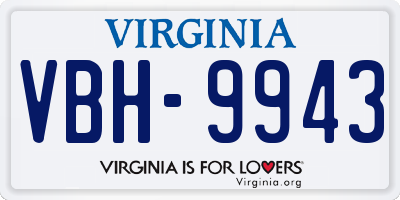 VA license plate VBH9943