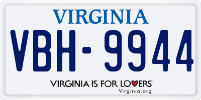 VA license plate VBH9944