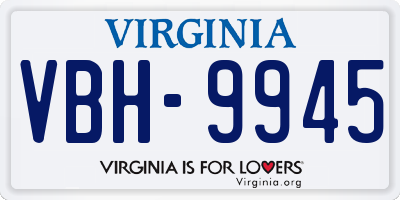 VA license plate VBH9945