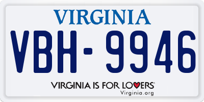 VA license plate VBH9946