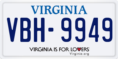 VA license plate VBH9949